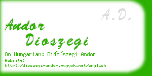 andor dioszegi business card